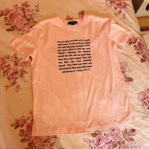 NEW Forever 21 light Pink Bible Verse t shirt short sleeve faith catholic cute